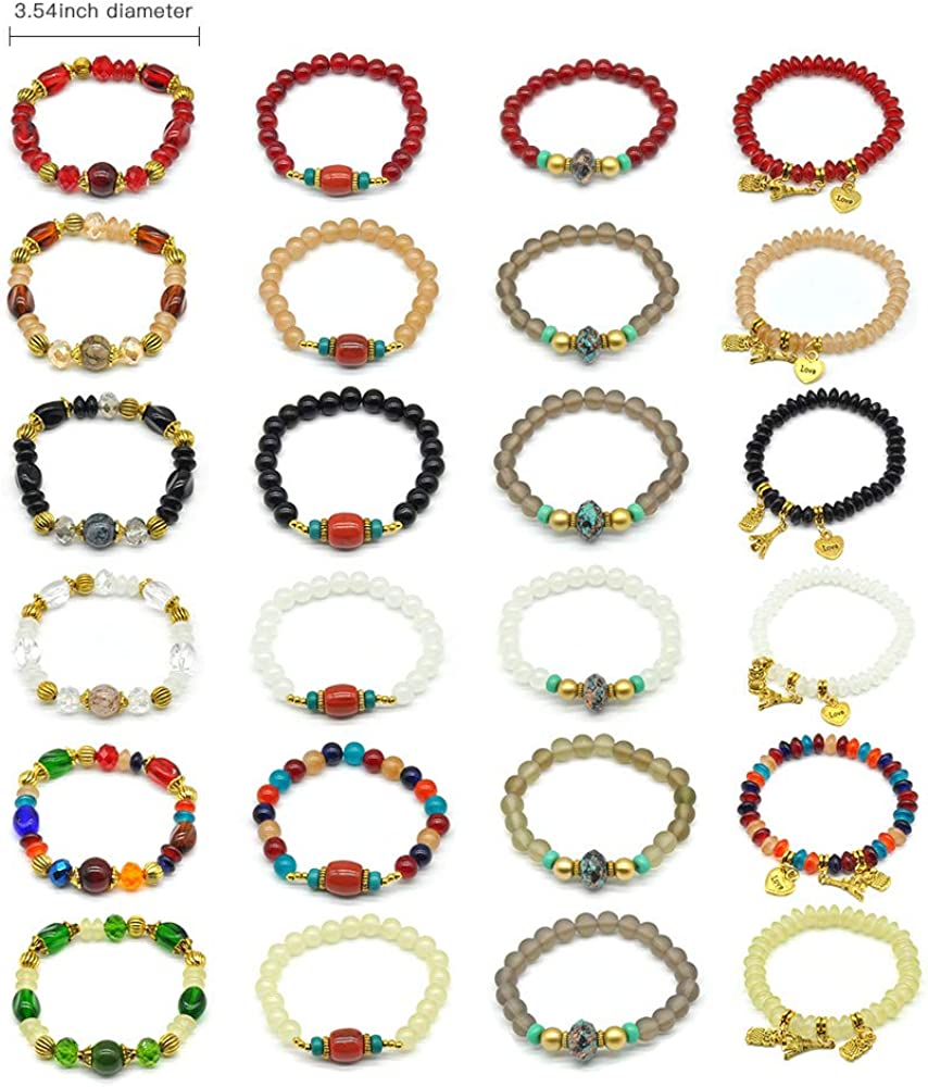 Bohemian Bracelet Sets for Women - 6 Sets Stackable Stretch Bracelets Multi-color Boho Jewelry for Women Hippie Bracelets Dainty Jewelry Best Friend Gift - Image 6